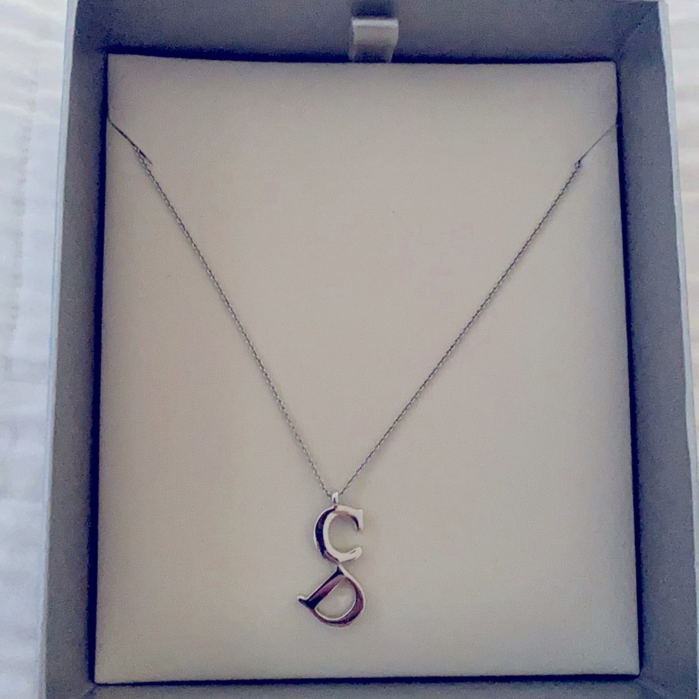Christian Dior Silver “CD” pendant and necklace